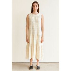 Laude the Label tiered 100% Organic cotton cottagecore maxi dress Size Large